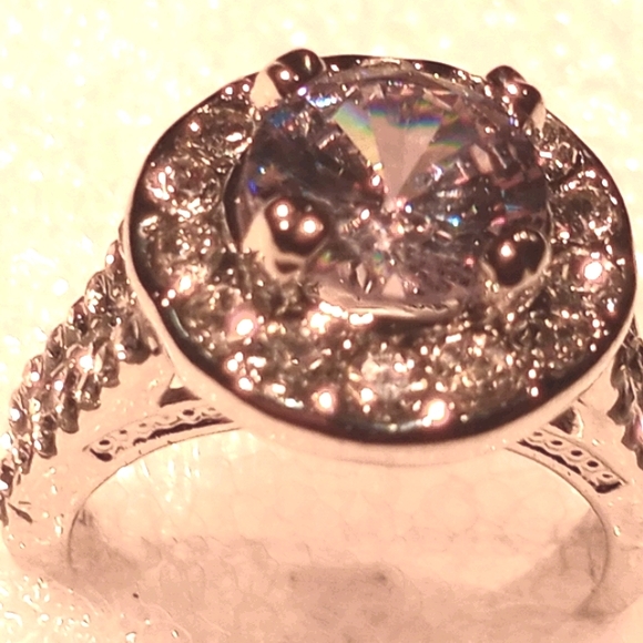 White Sapphire wedding ring. - Picture 2 of 4